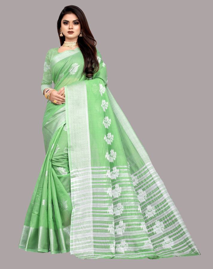 Woven Dharmavaram Cotton Blend Saree