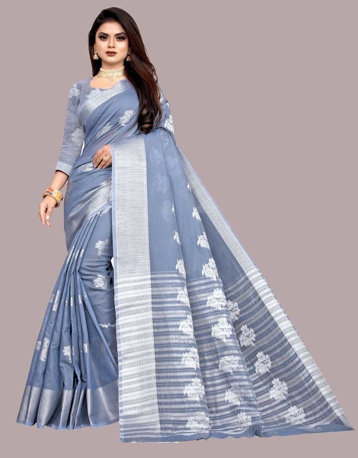 Woven Bollywood Cotton Blend Saree Price in India