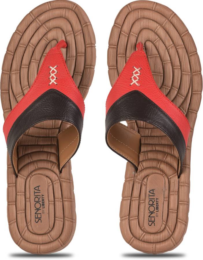 Women FLY-83 Red Flats Sandal Price in India