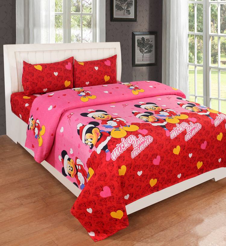 RisingStar 160 TC Cotton Double Cartoon Bedsheet