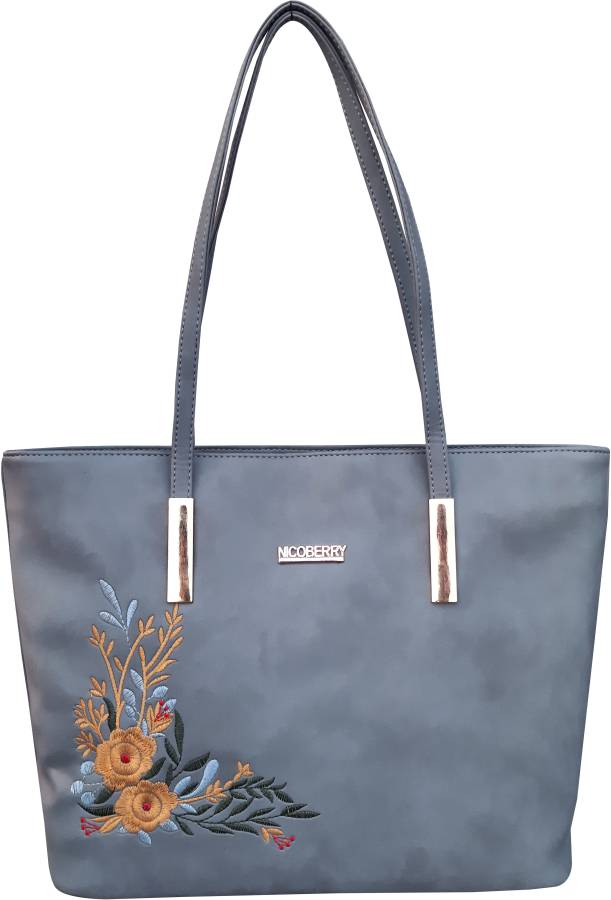 Women Grey Shoulder Bag - Extra Spacious Price in India