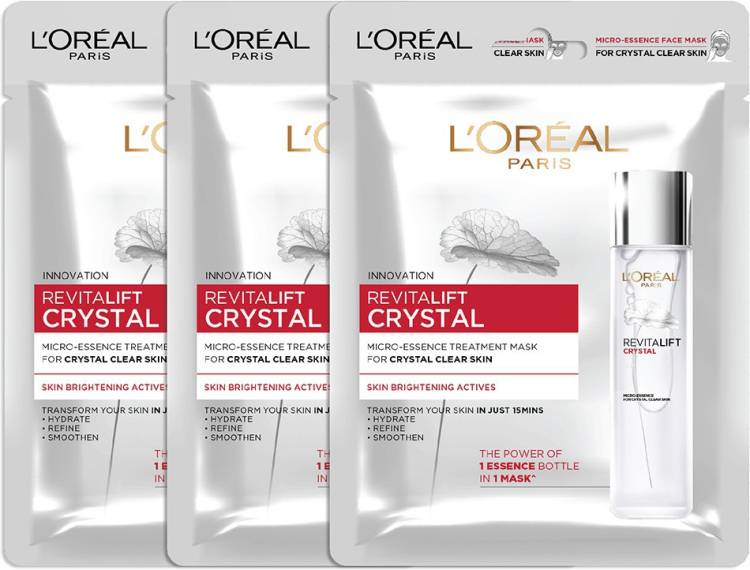 L'Oréal Paris Revitalift Crystal Micro-Essence Sheet Mask (Pack of 3) 162g Price in India
