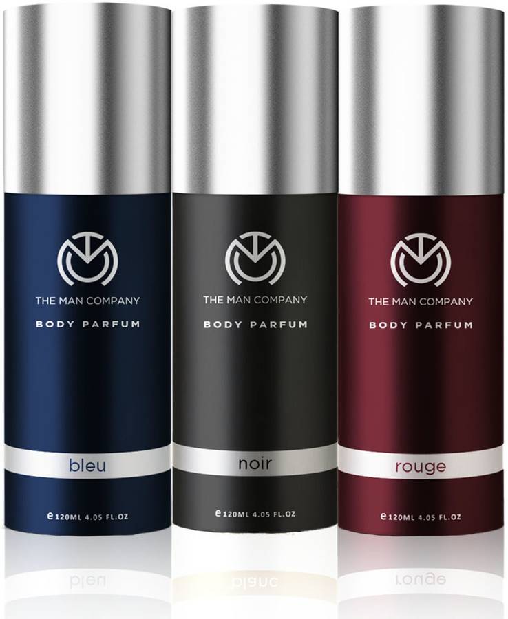 THE MAN COMPANY Body Perfume Trio Set - (Noir Body Perfume, Bleu Body Perfume, Rouge Body Perfume) Perfume  -  360 ml