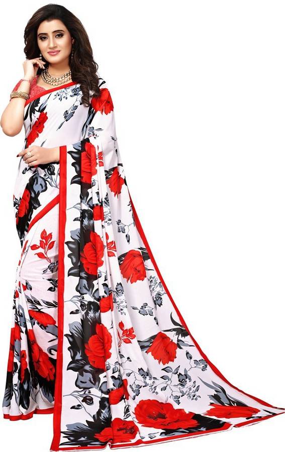 Floral Print, Printed, Paisley Daily Wear Georgette Saree