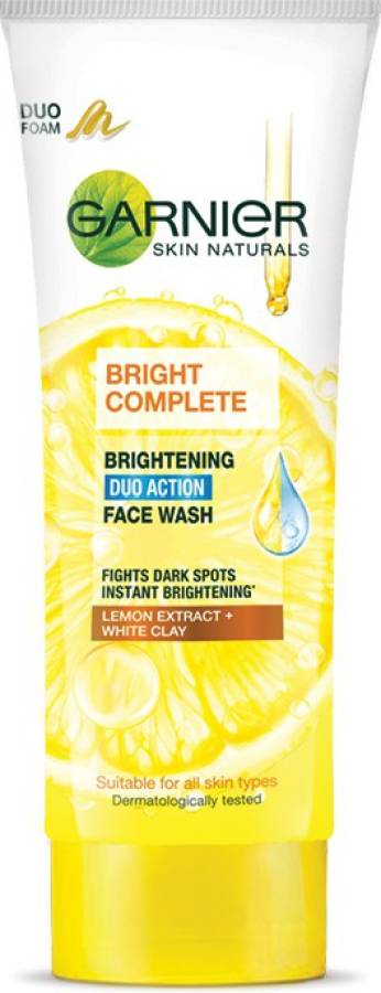 GARNIER Bright Complete BRIGHTENING DUO ACTION , 100g Face Wash Price in India