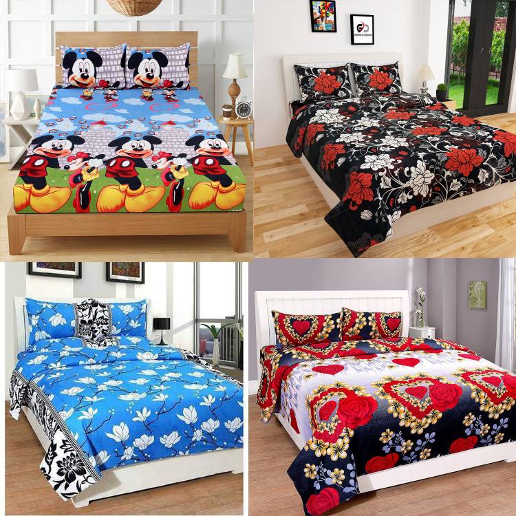 Growing Decorishing 144 TC Polycotton Double Cartoon Bedsheet