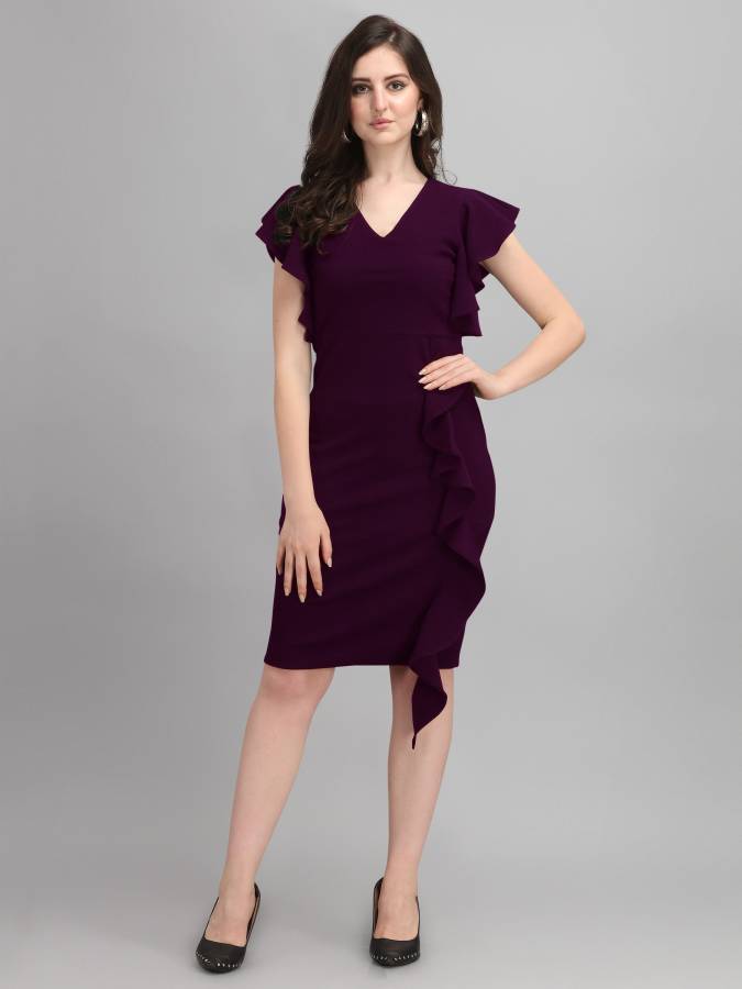 Women Bodycon Purple Dress Price in India