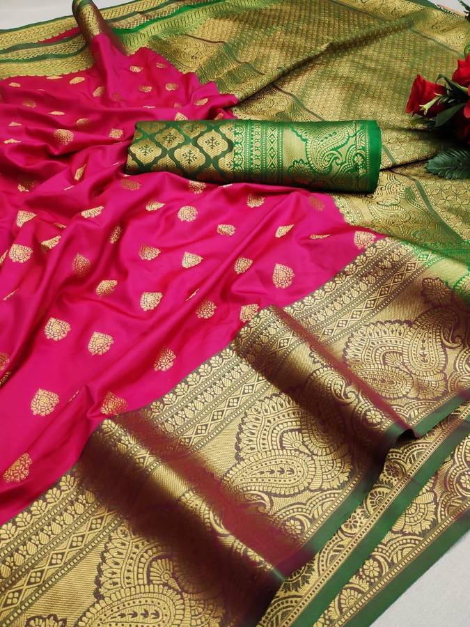 Printed Banarasi Pure Silk, Jacquard Saree