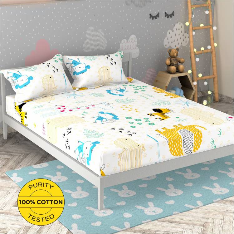 Miss & Chief 136 TC Cotton Double Animal Bedsheet