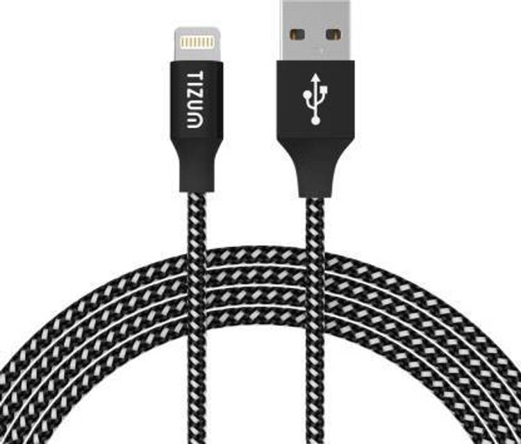 Tizum 8 Pin Lightning Premium Kevlar-Nylon Fiber, Fast Charging & Data Sync 3 m Lightning Cable