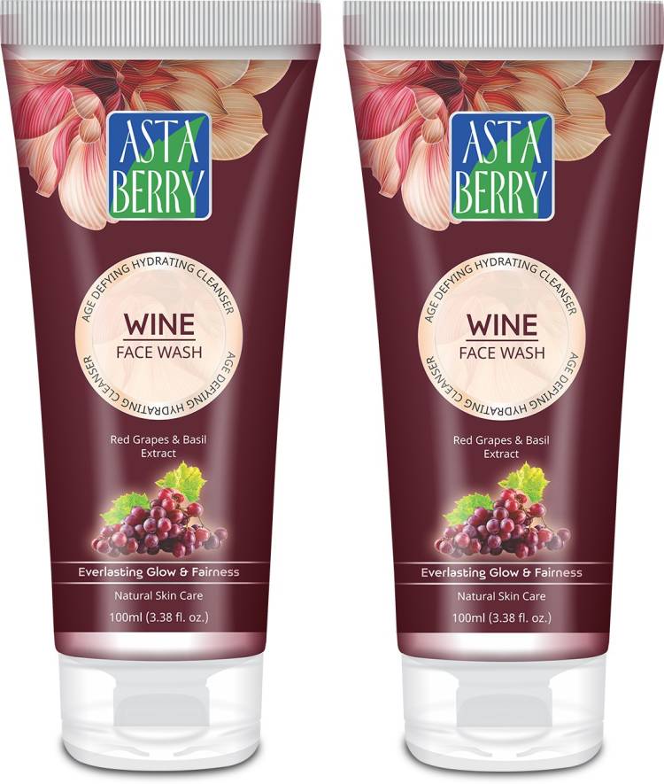 ASTABERRY Wine  100ml (Pack of 2) Anti Ageing Hydrating cleanser  Face Wash Price in India