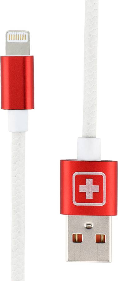 SWISS MILITARY Fast Charging 1.2 Mtr USB Lightning Data Cable with Aluminium Connector(Compatible with All USB devices) 2.4 A 1.2 m Lightning Cable