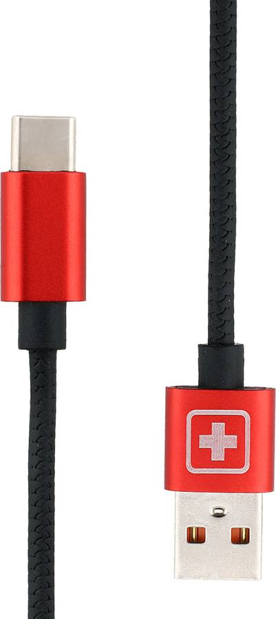 SWISS MILITARY Fast Charging 1.2 Mtr USB Type C Data Cable with Aluminium Connector with Snake Pattern (Compatible with All USB devices) 2.4 A 1.2 m USB Type C Cable