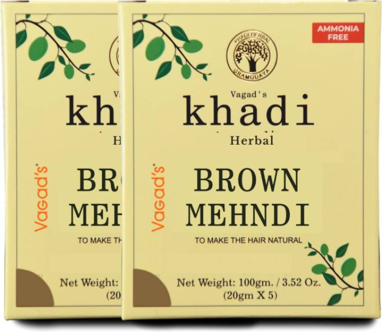vagad's khadi Herbal Hair Color, Brown, 200g Pack Of 2 Natural Mehendi Price in India