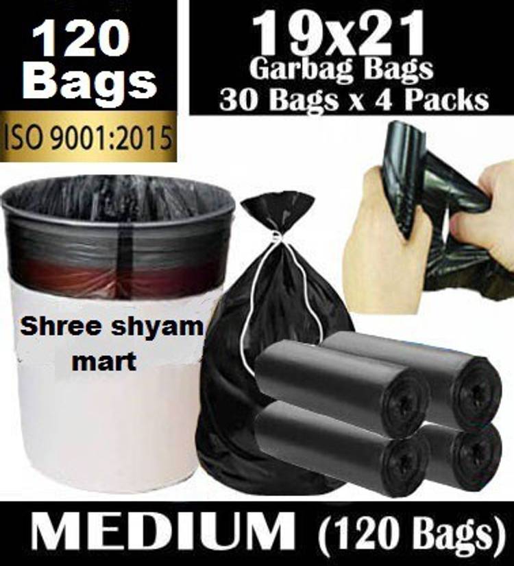 SHREE SHYAM MART Sm- black bag Medium 13 L Garbage Bag