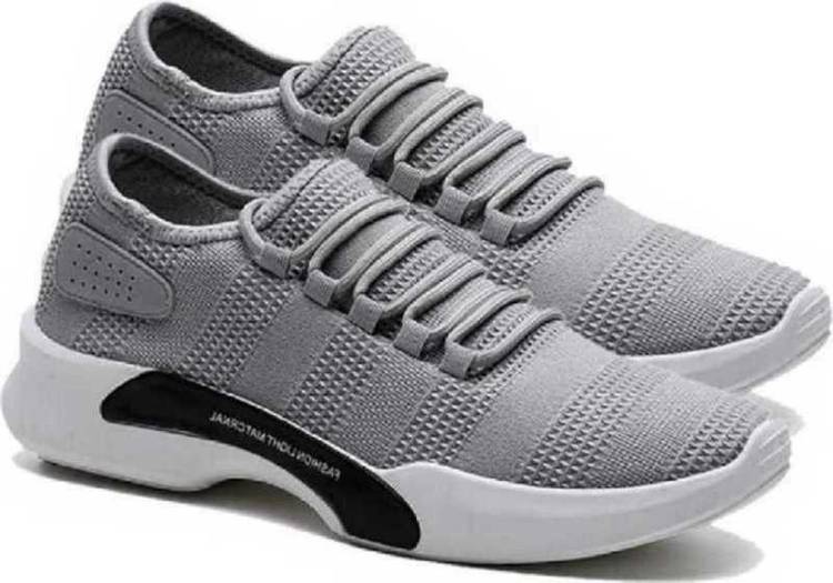 Fashionable Mens GREY Sports Shoes For Running, Gyming, Walking, Cycling, Jogging, Bowling, Cricket, Dancing And outdoor Casual Shoes. Running Shoes For Men