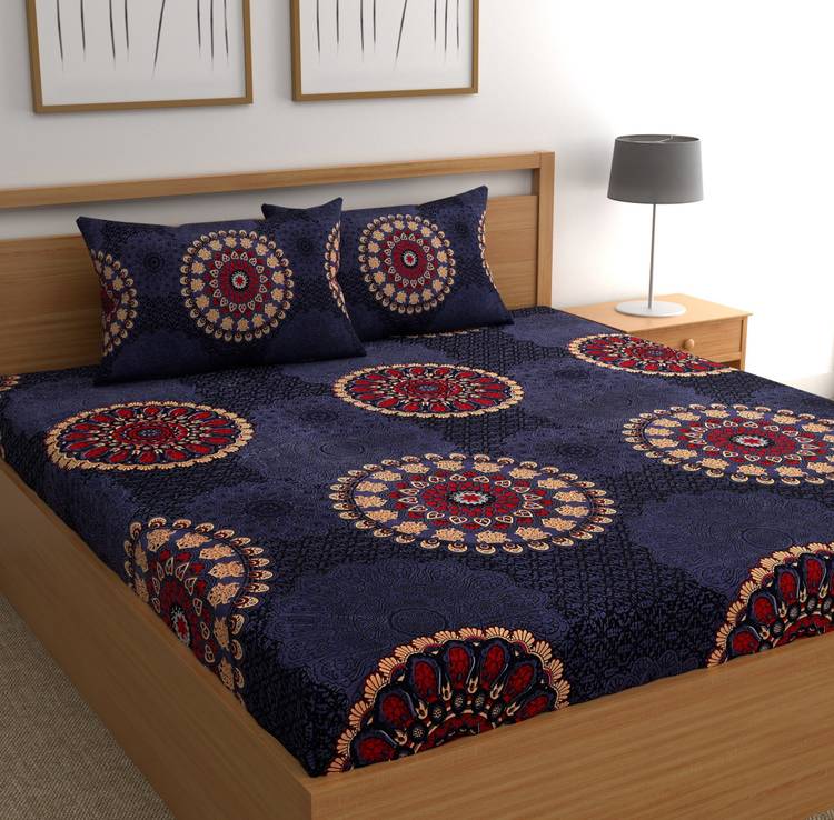 CHHAVI INDIA 160 TC Microfiber Double Printed Bedsheet