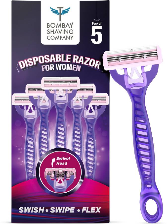 BOMBAY SHAVING COMPANY Hair Removal Razor with Aloe Strip for Women (Pack of 5)
