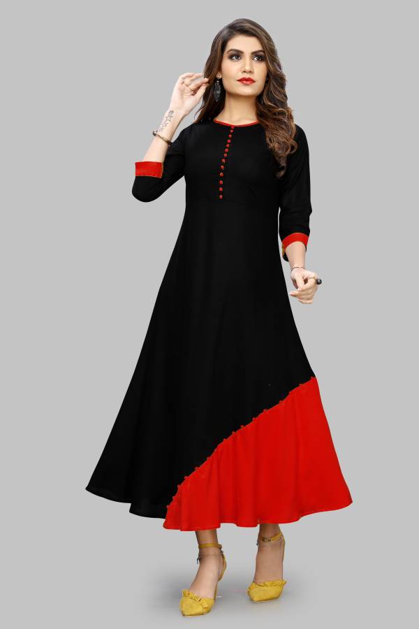 Women A-line Black, Red Dress Price in India