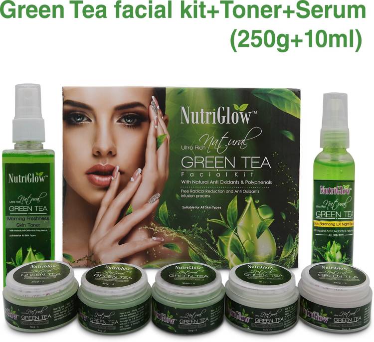 NutriGlow Set of 1 Green Tea Facial Kit + 1 Green Tea Toner + 1 Serum Price in India