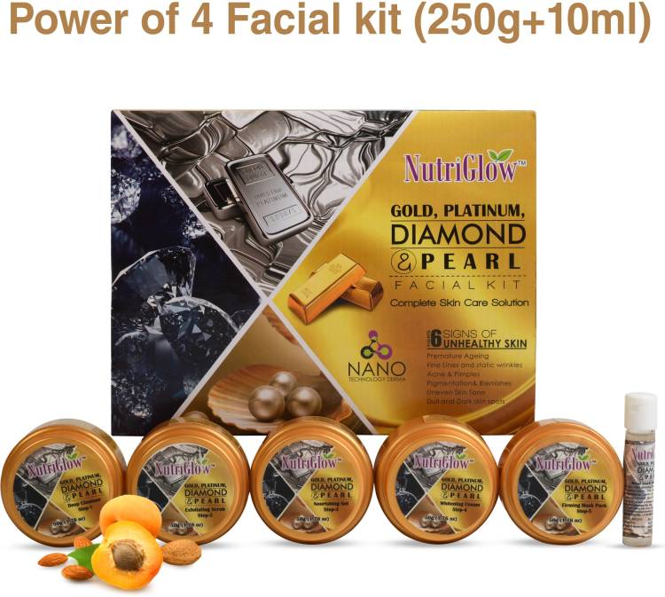 NutriGlow Gold, Platinum, Diamond and Pearl Facial Kit Price in India