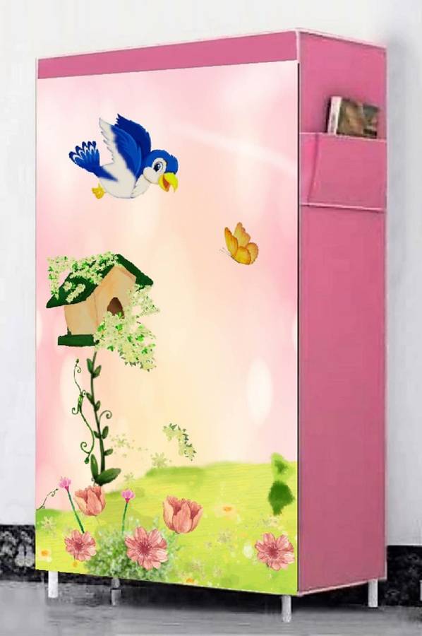 Flipkart Perfect Homes Studio PINK TREE HOUSE PRINTED SHOE CABINET6 LAYER ORGANISER Metal Shoe Stand