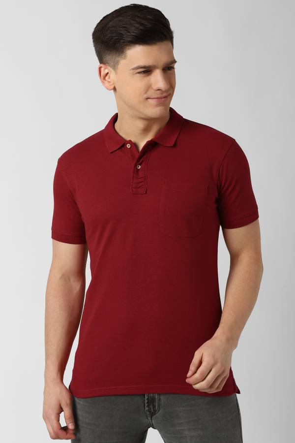 Solid Men Round Neck Red T-Shirt Price in India