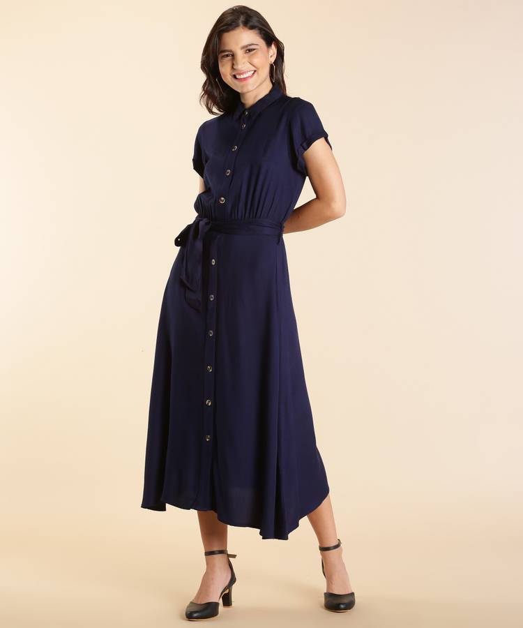 Women Shirt Dark Blue Dress