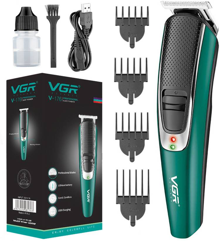 VGR V-176 Cordless Professional Hair Clipper  Runtime: 120 min Trimmer for Men