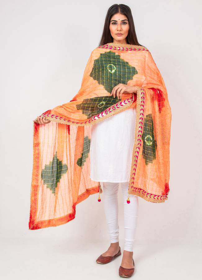 Art Silk Embellished Multicolor Women Dupatta