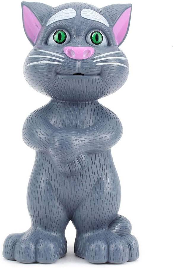 TUSHIKA Grey Talking Tom Toy For Kids Speaking Robot Cat Repeats What You Say Best Birthday Gift For Boy And Girl And Kids