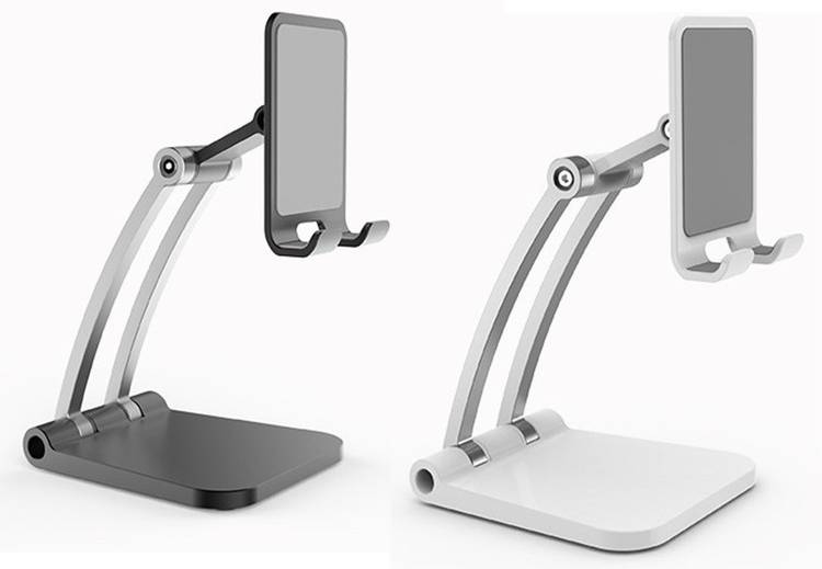 FKU (2 PC ) Aluminium Alloy Heavy Base Foldable Phone Tablet Stand Mobile Holder