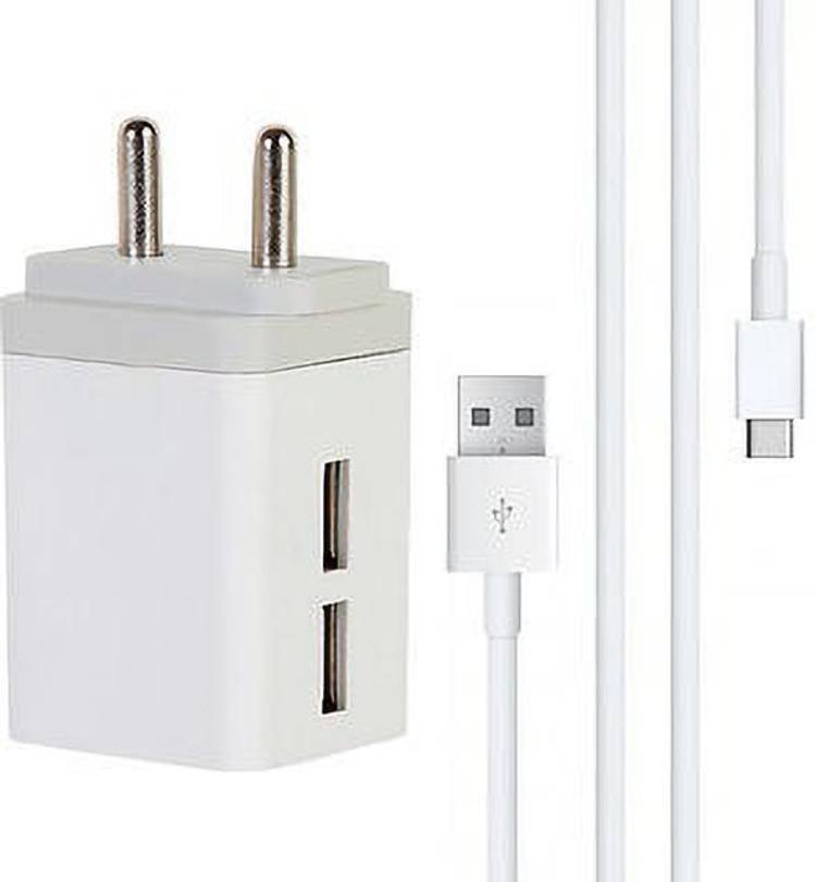 WebMedia Dual USB Charger with Fast Charging 2.1 A Multiport Mobile Charger with Detachable Cable