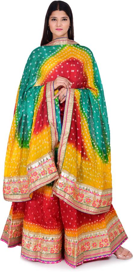 Bandhani Semi Stitched Lehenga Choli Price in India