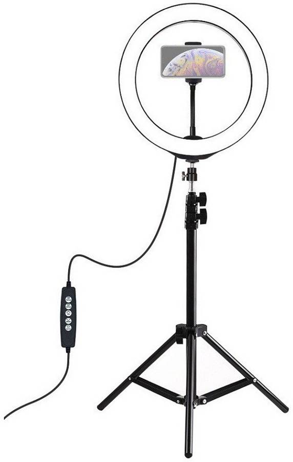 Jeteck Professional LED Shooting Big Ring Light 3 Brightness Level with 7 Feet Tripod Mobile & Camera Stand Suitable for All Mobile & Camera Tripod Kit