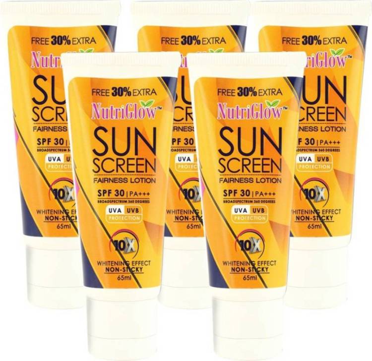NutriGlow Sun Screen Lotion (Pack of 5) - SPF 30 PA+++ Price in India
