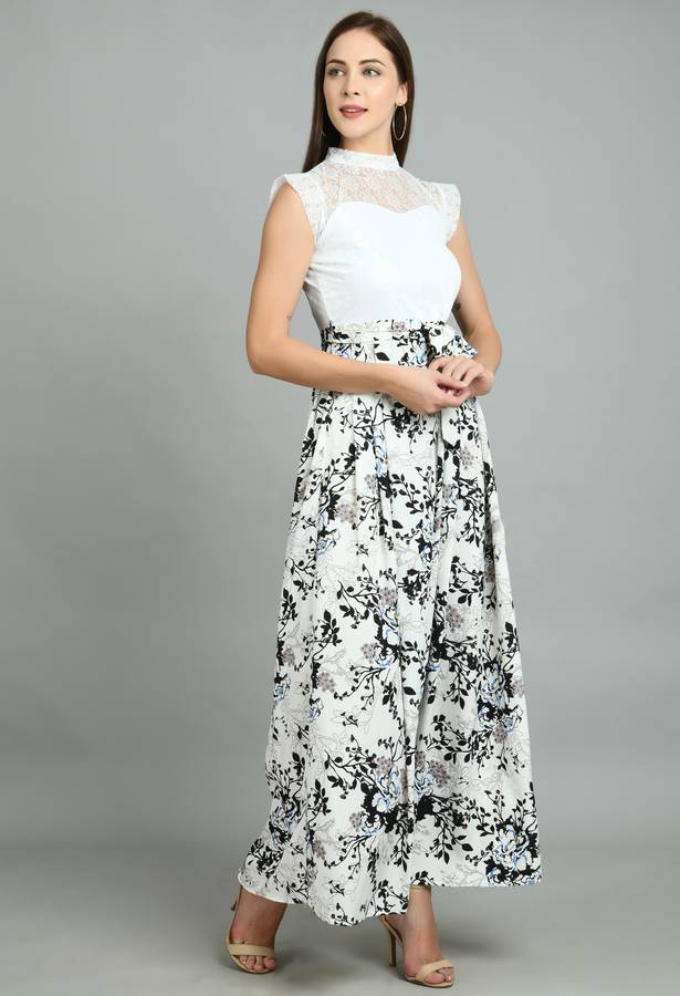 Women Maxi White, Beige Dress
