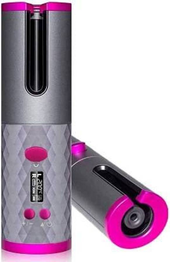 SEAHAVEN Auto Hair Curler, Wireless Curling Iron Ceramic Rotating Cordless USB Rechargeable Timer LCD Digital Hair Curler Irons Adjustable Temperature Hair Care Hair Stying Tool Electric Hair Curler Price in India