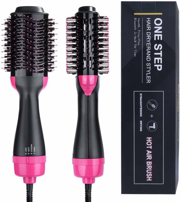 FRITZEY Hair Dryer Brush, Hot Air Brush, One Step Hair Dryer & Volumizer, Blow Dryer Brush, 3 IN 1 Hair Straightener Brush with Negative Ion for Straightening, Curling, Reducing Frizz and Static Hair Dryer Price in India