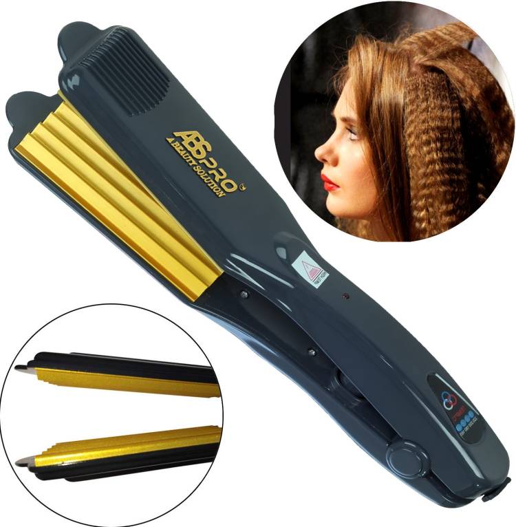 Abs Pro Professional Hair Crimper With 4 X Protection Coating Gold Women's Crimping Styler Machine for Hair Saloon 4 X Protection Gold Coating Electric Hair Styler Corded Crimper Electric Hair Styler Electric Hair Styler Price in India