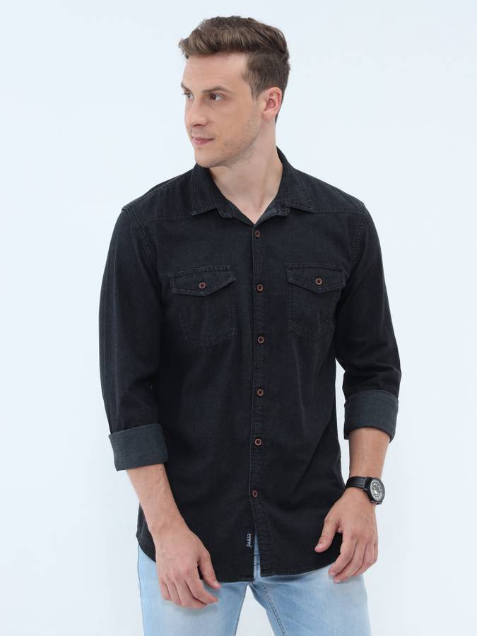 Men Regular Fit Washed Casual Shirt