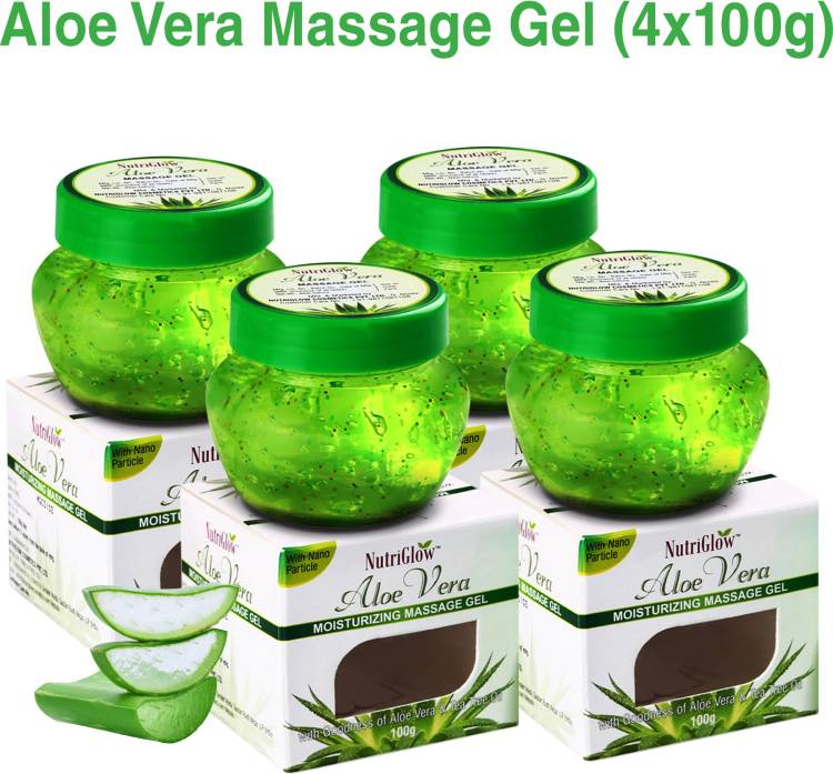 NutriGlow Aloe Vera Moisturizing Massage Gel 100gm Pack of 4 Price in India