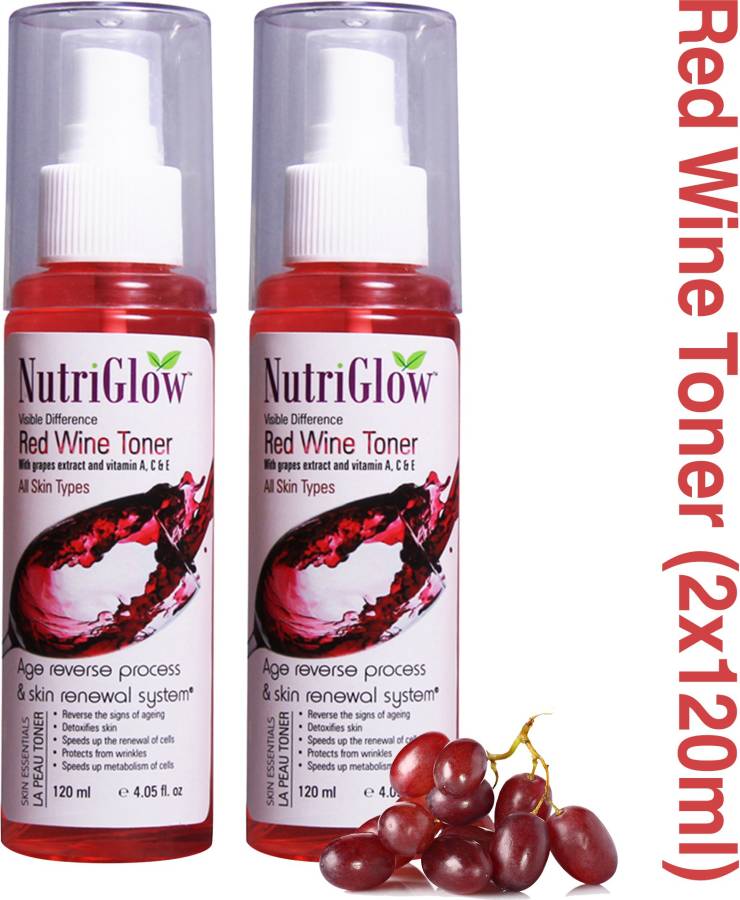 NutriGlow Red Wine Tone With Grapes Extract And Vitamin A, C & E Men & Women Price in India