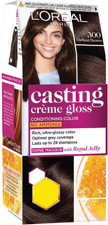 L'Oréal Paris Casting Crme Gloss Hair Colour Mini 300 Darkest Brown (Rs 30 Off) , 300 Darket Brown