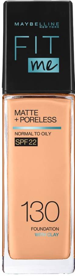 MAYBELLINE NEW YORK Fit Me Matte+Poreless Liquid Foundation (With Pump & SPF 22), 130 Buff Beige Foundation Price in India