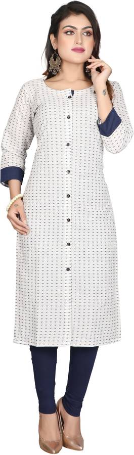 Women Printed Pure Cotton Frontslit Kurta