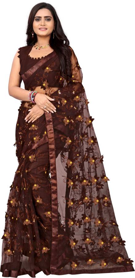 Applique Fashion Net Saree Price in India