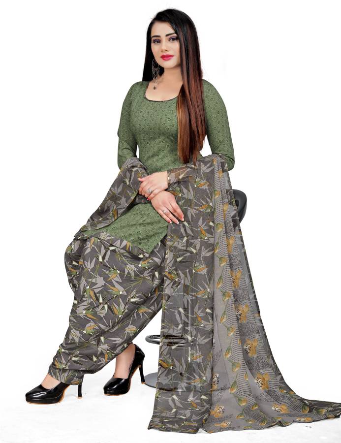 Crepe Solid, Printed, Checkered, Floral Print Salwar Suit Material Price in India