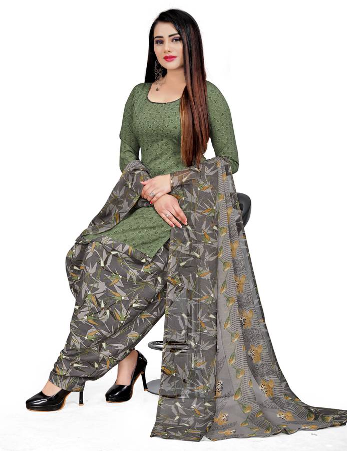 Crepe Solid, Printed, Checkered, Floral Print Salwar Suit Material