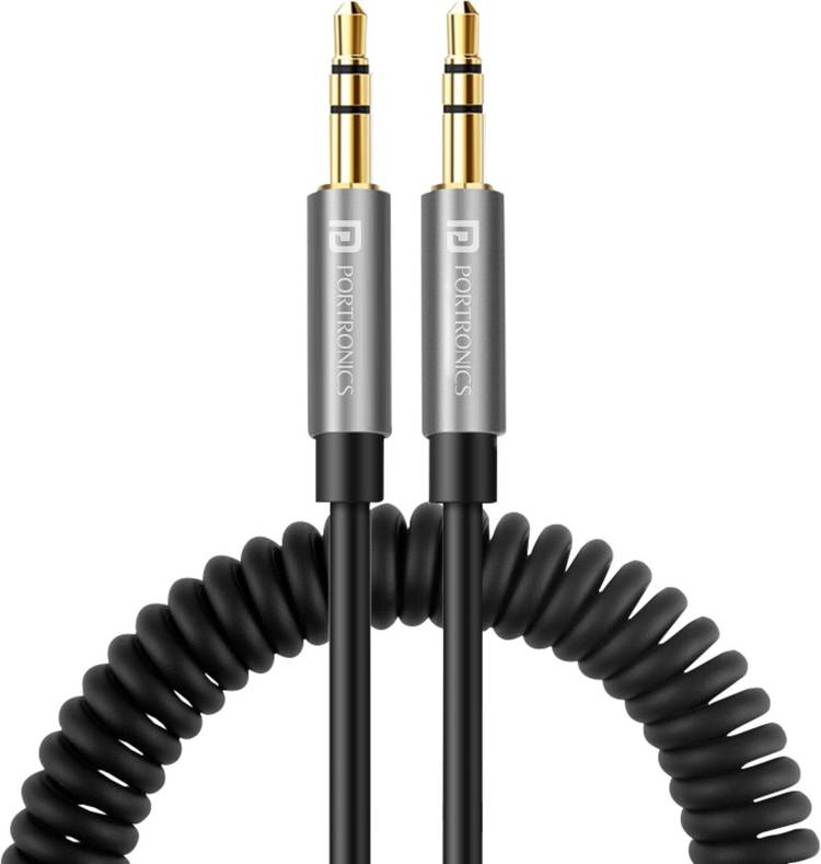 Portronics Konnect Aux 6 POR-1261 Spiral 1.5 m AUX Cable
